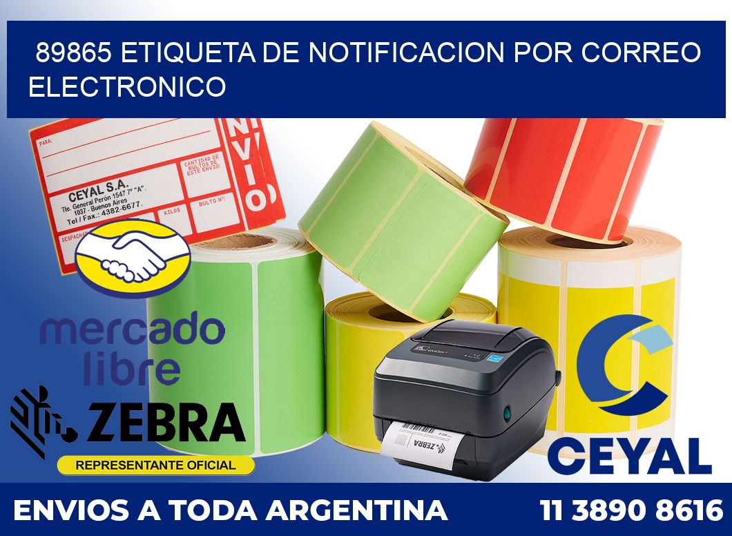 89865 Etiqueta de notificacion por correo electronico