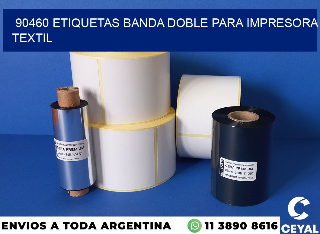 90460 etiquetas banda doble para impresora textil