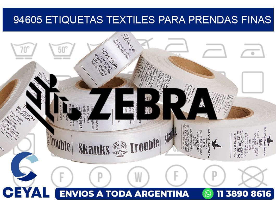 94605 Etiquetas textiles para prendas finas