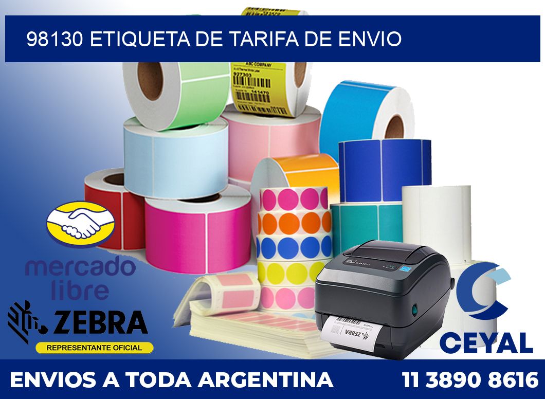 98130 Etiqueta de tarifa de envio