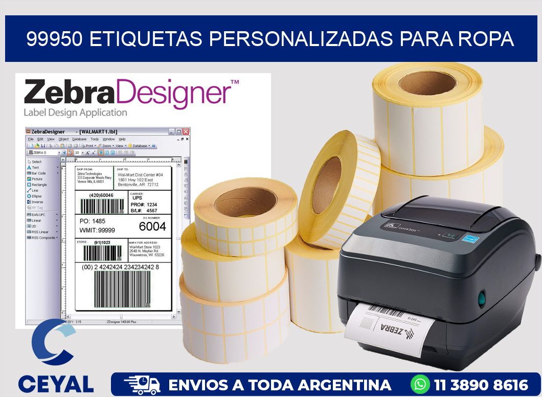 99950 Etiquetas personalizadas para ropa