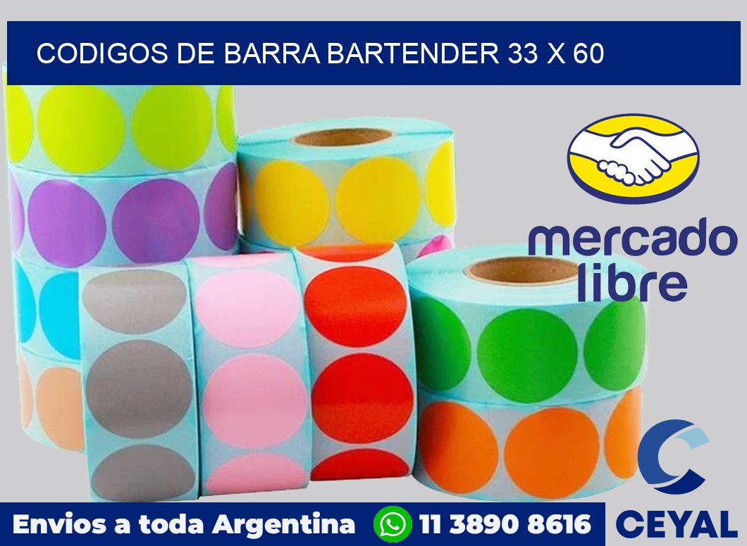 Codigos de barra Bartender 33 x 60