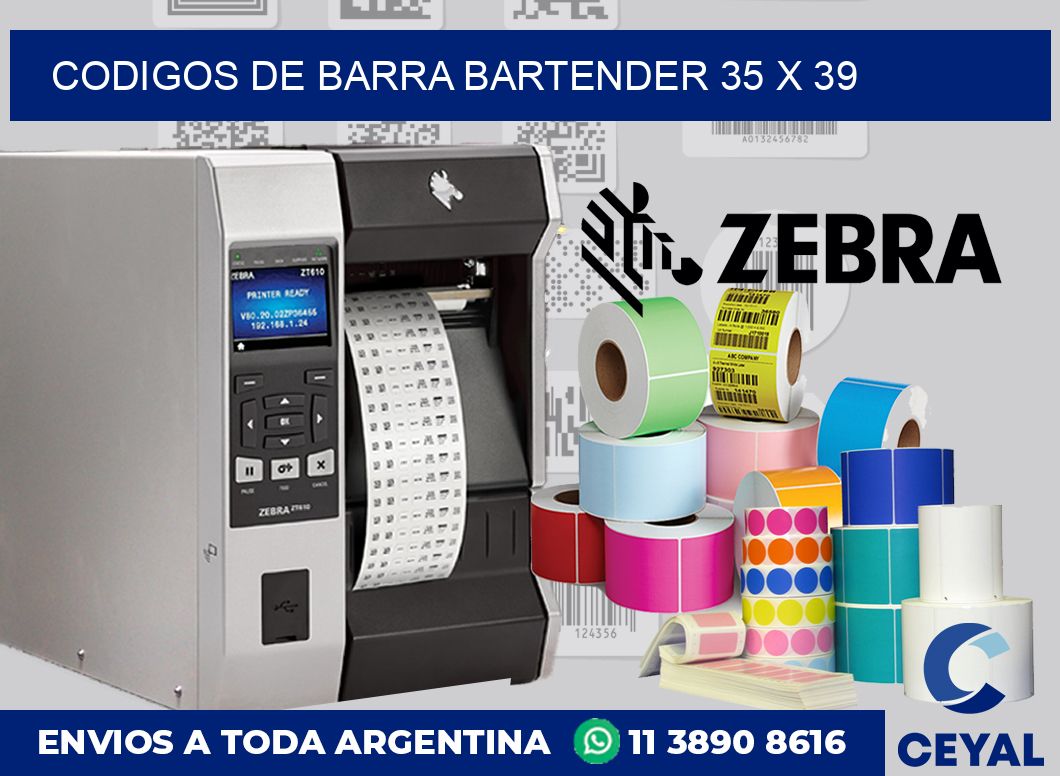 Codigos de barra Bartender 35 x 39