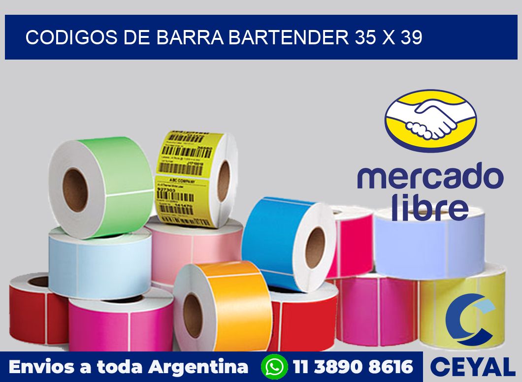 Codigos de barra Bartender 35 x 39