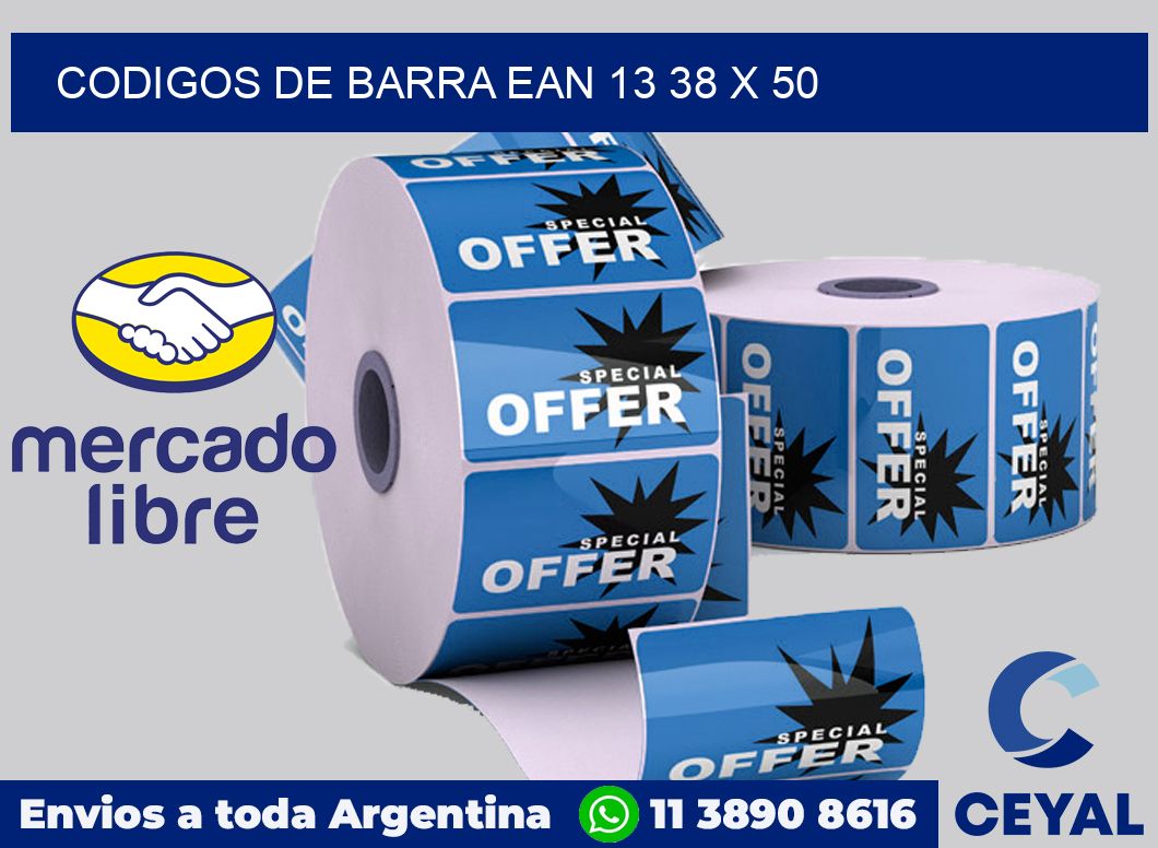 Codigos de barra EAN 13 38 x 50