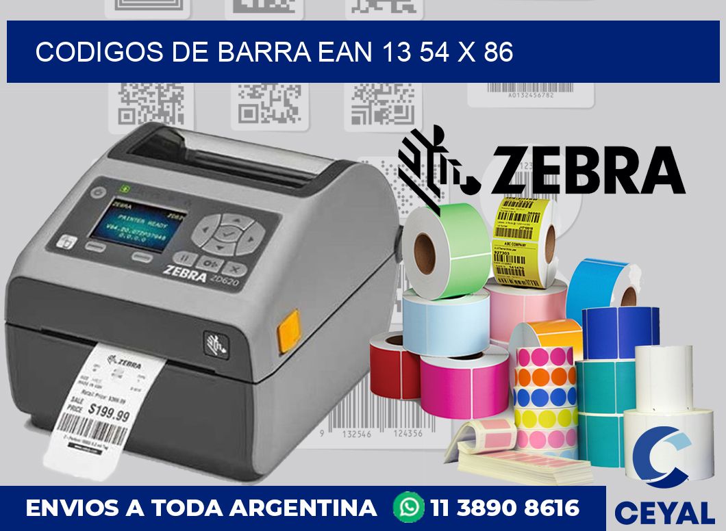Codigos de barra EAN 13 54 x 86