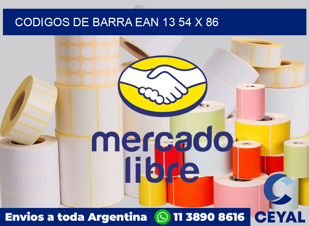 Codigos de barra EAN 13 54 x 86