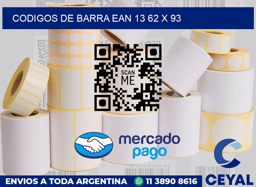 Codigos de barra EAN 13 62 x 93