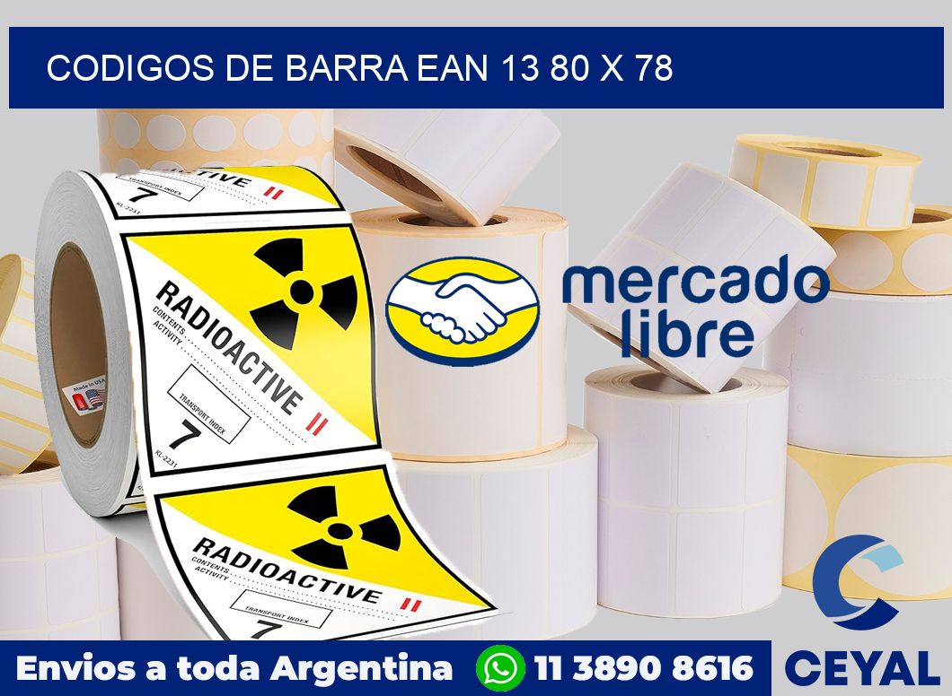 Codigos de barra EAN 13 80 x 78