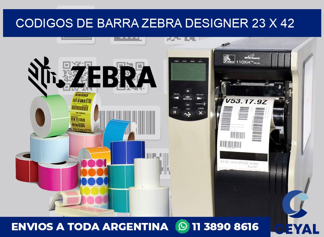 Codigos de barra Zebra designer 23 x 42