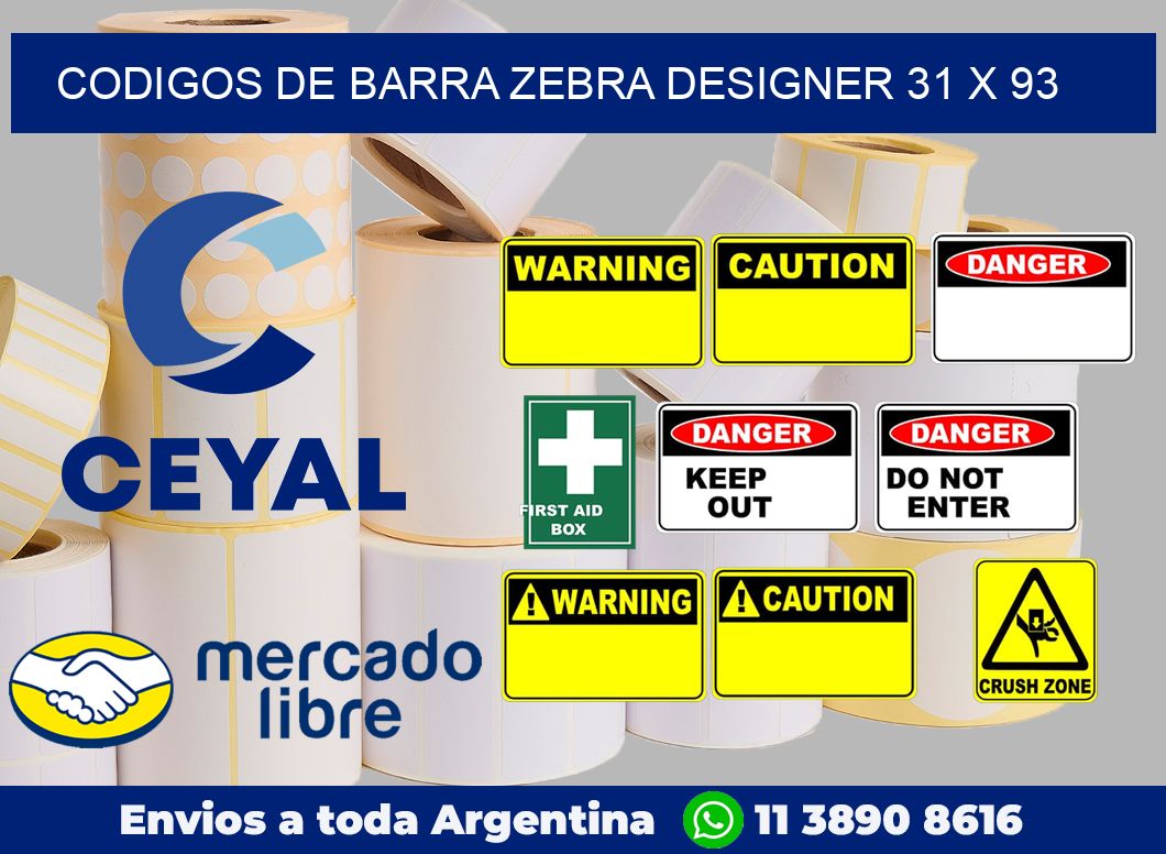 Codigos de barra Zebra designer 31 x 93