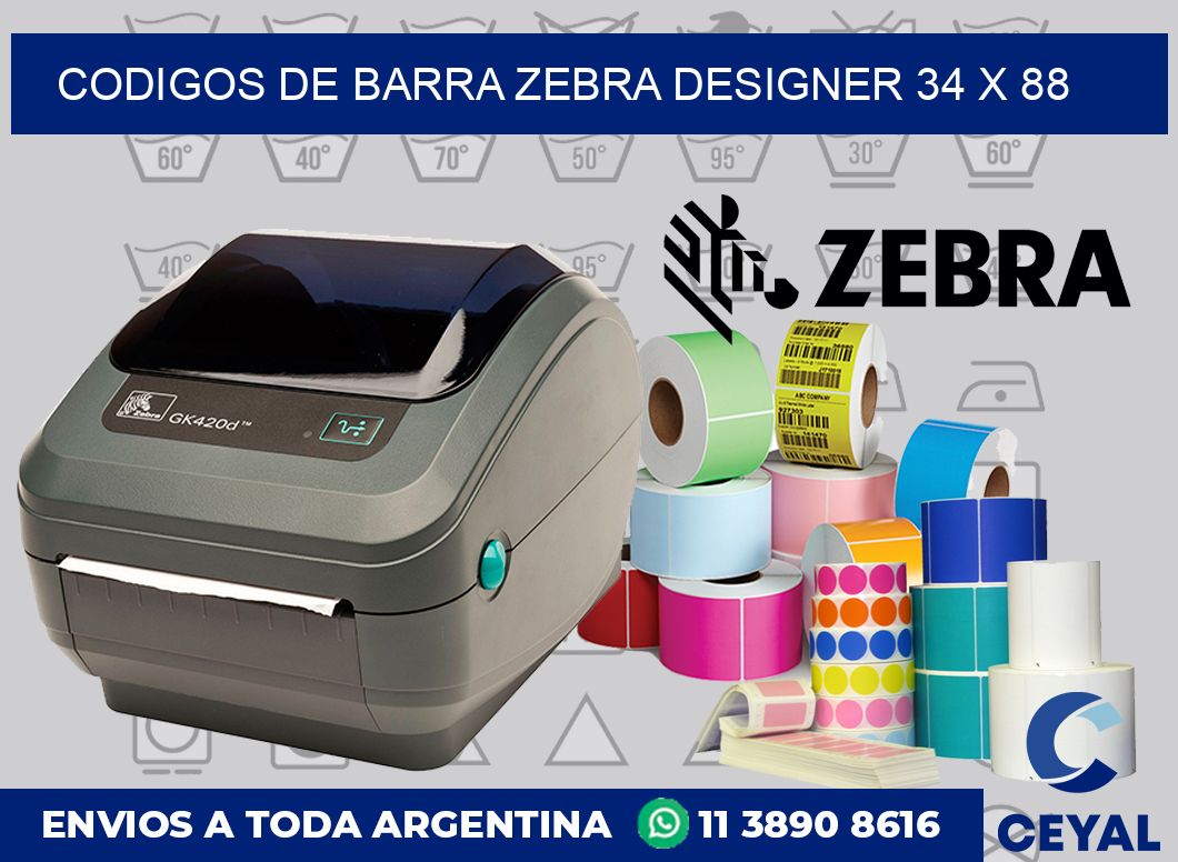 Codigos de barra Zebra designer 34 x 88