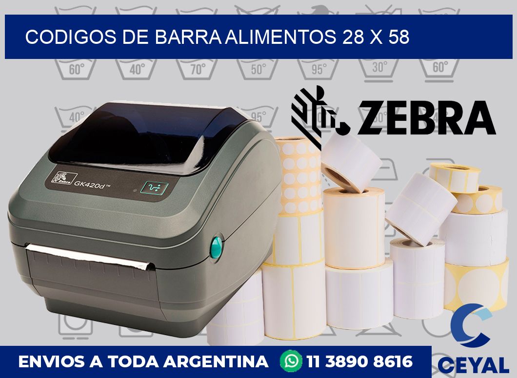 Codigos de barra alimentos 28 x 58