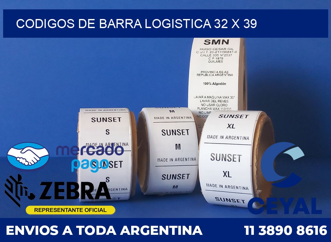 Codigos de barra logistica 32 x 39