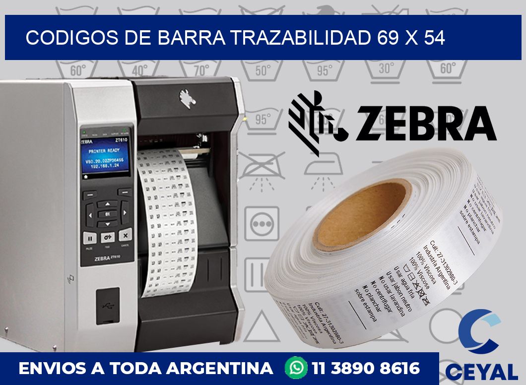 Codigos de barra trazabilidad 69 x 54