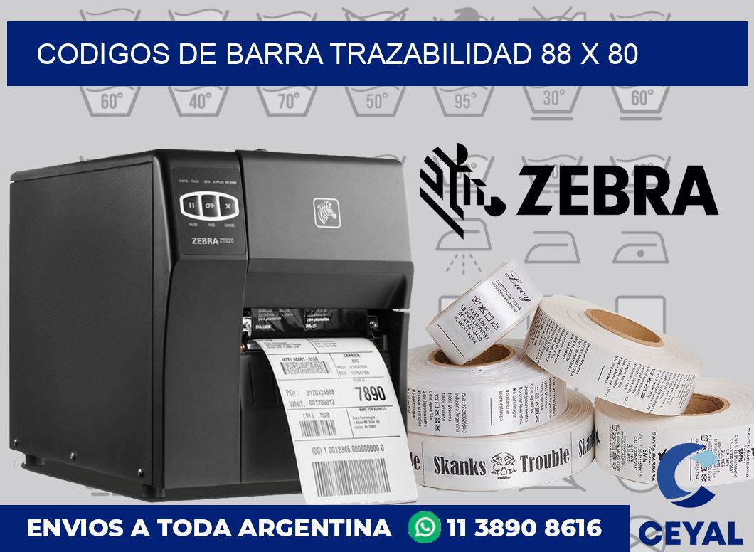 Codigos de barra trazabilidad 88 x 80