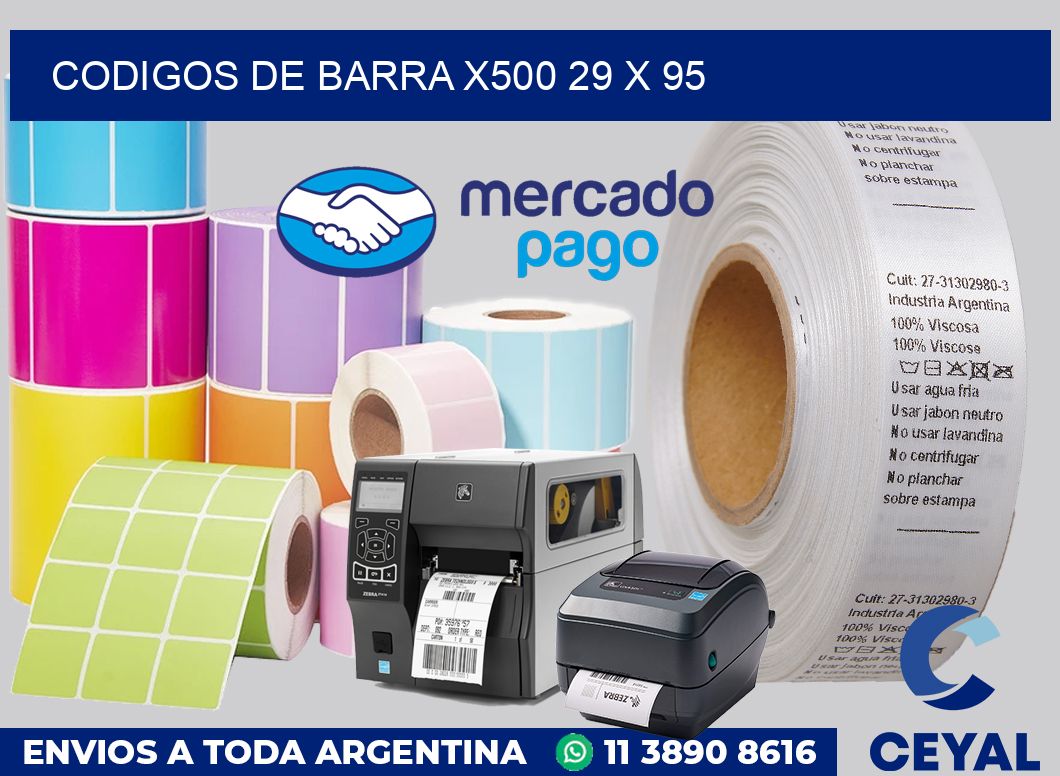 Codigos de barra x500 29 x 95