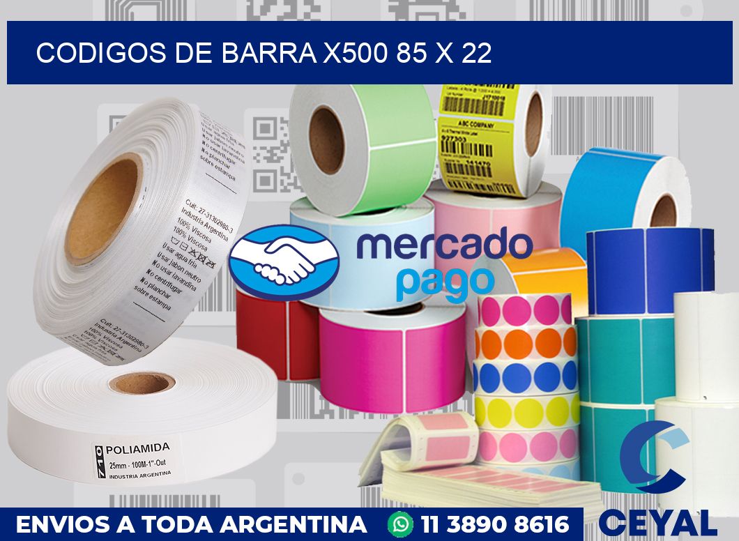 Codigos de barra x500 85 x 22