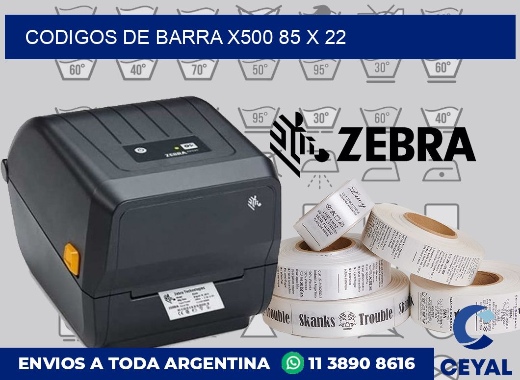 Codigos de barra x500 85 x 22