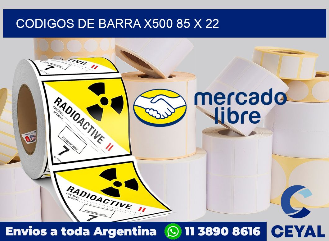 Codigos de barra x500 85 x 22