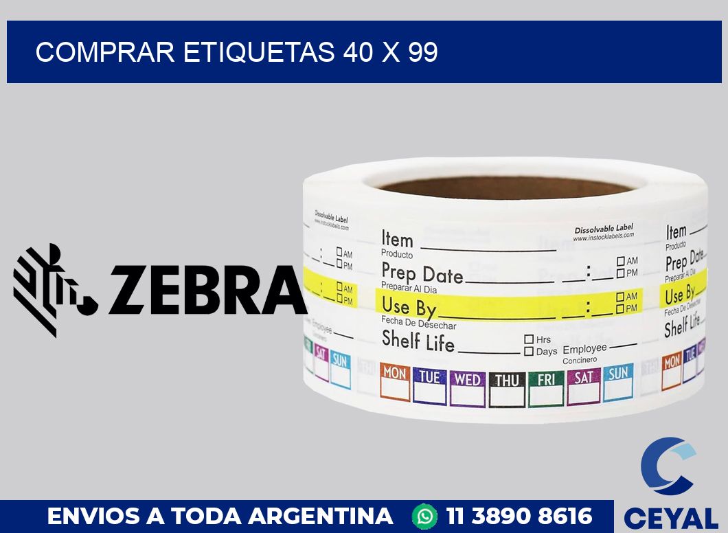 Comprar etiquetas 40 x 99