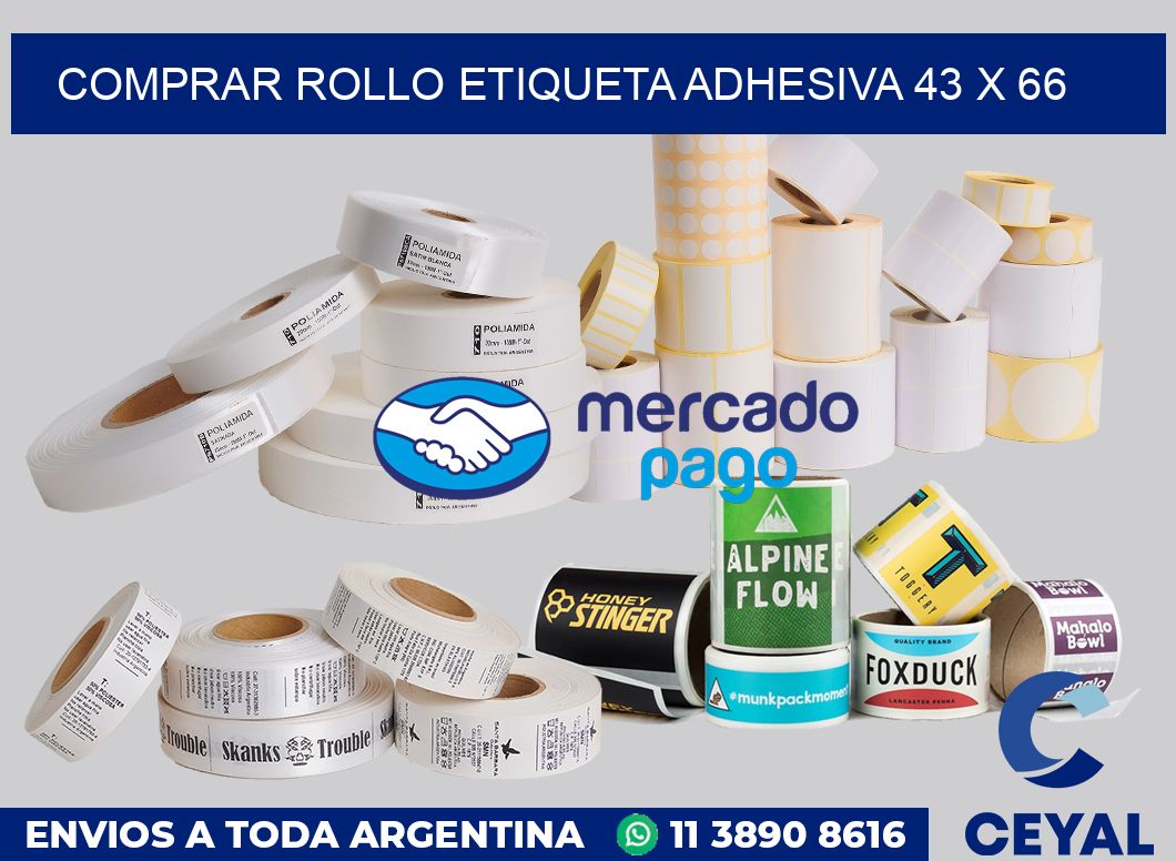 Comprar rollo etiqueta adhesiva 43 x 66