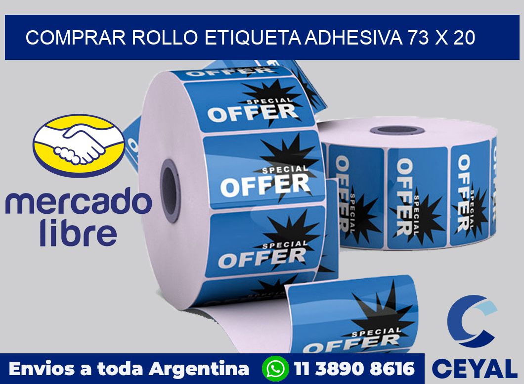 Comprar rollo etiqueta adhesiva 73 x 20