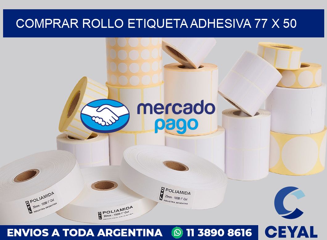 Comprar rollo etiqueta adhesiva 77 x 50