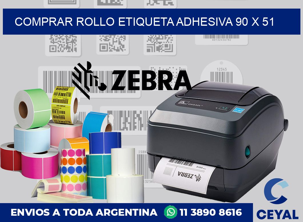 Comprar rollo etiqueta adhesiva 90 x 51