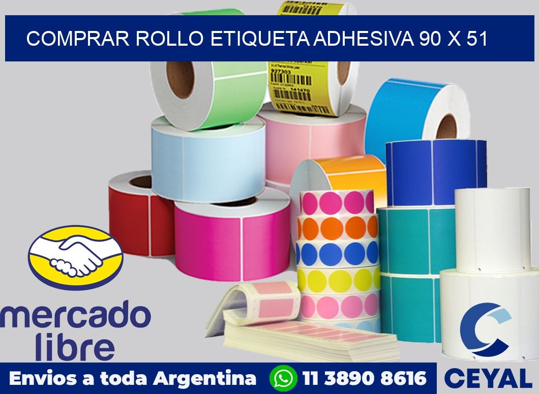 Comprar rollo etiqueta adhesiva 90 x 51