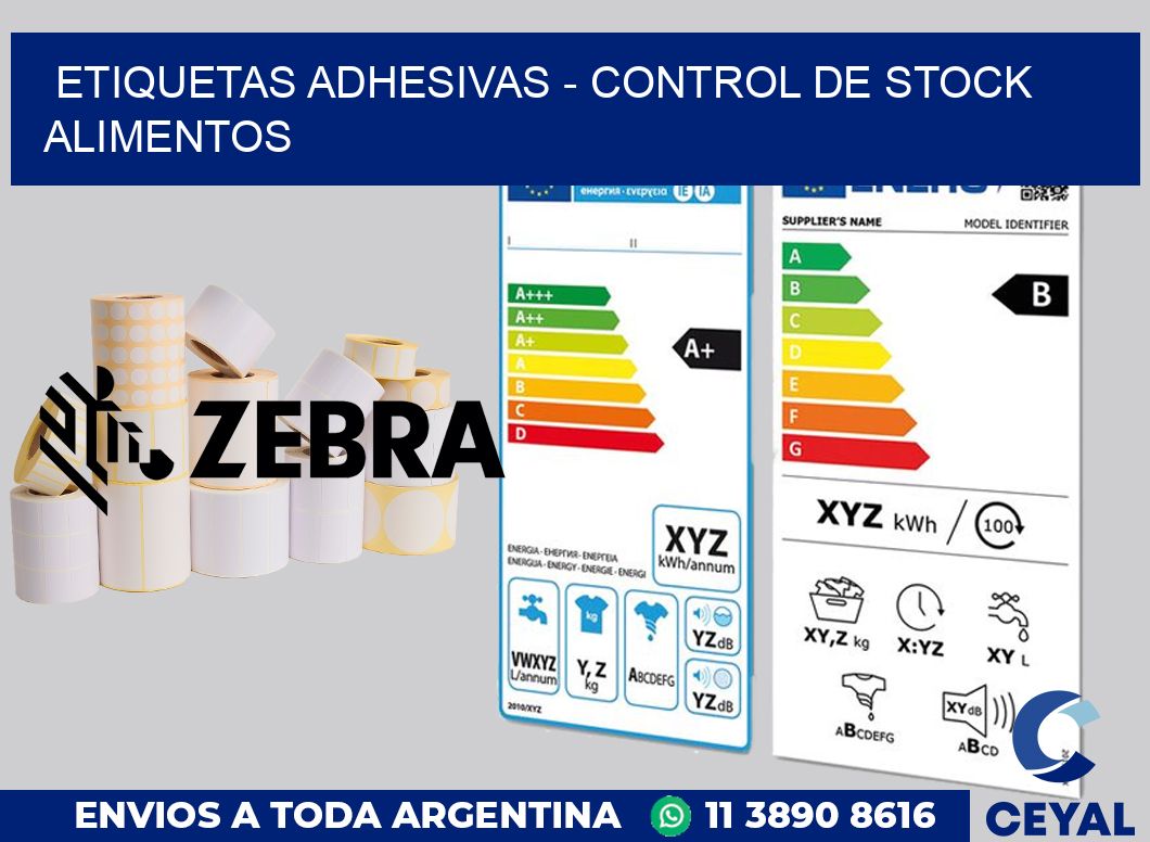 ETIQUETAS ADHESIVAS - CONTROL DE STOCK ALIMENTOS