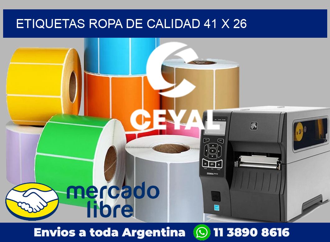 Etiquetas ropa de calidad 41 x 26