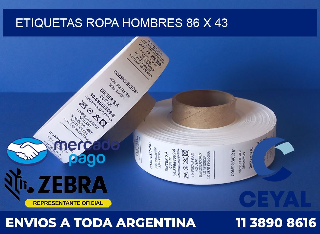 Etiquetas ropa hombres 86 x 43