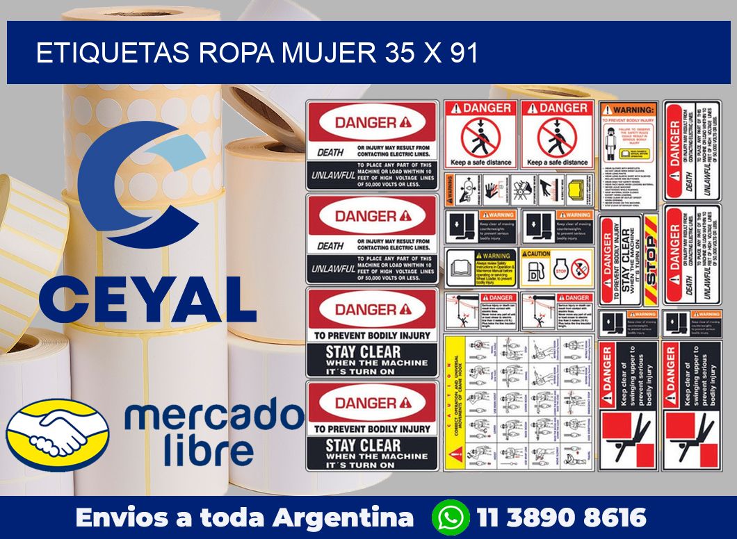 Etiquetas ropa mujer 35 x 91
