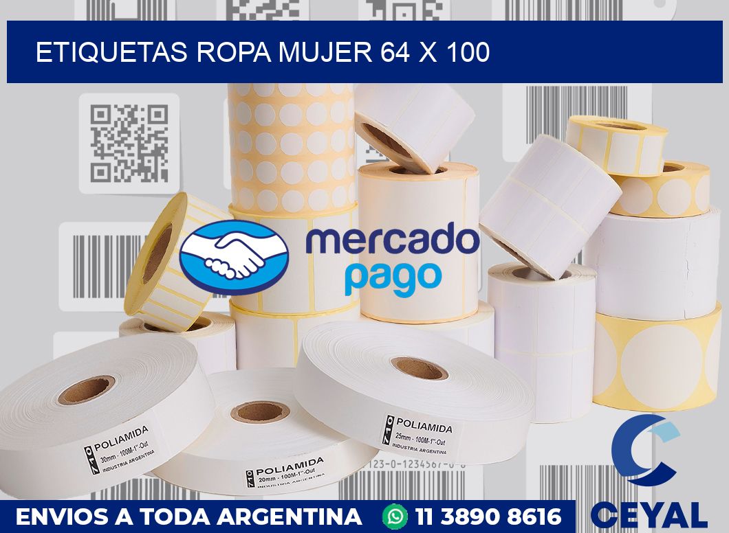 Etiquetas ropa mujer 64 x 100