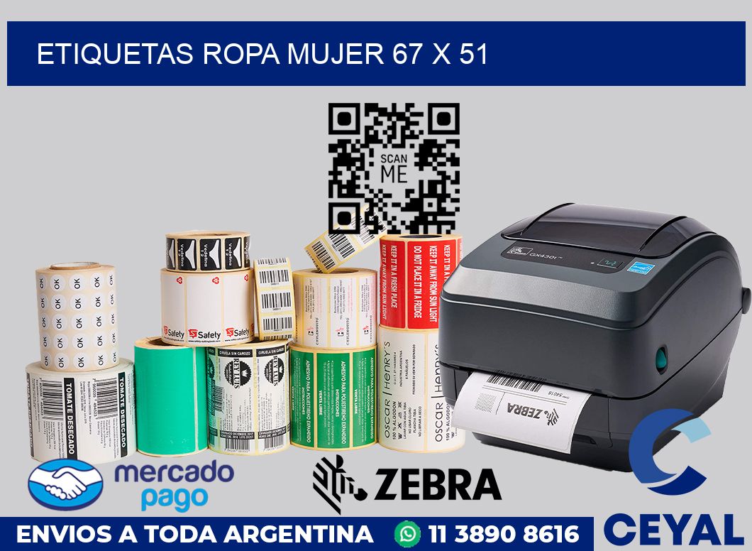 Etiquetas ropa mujer 67 x 51
