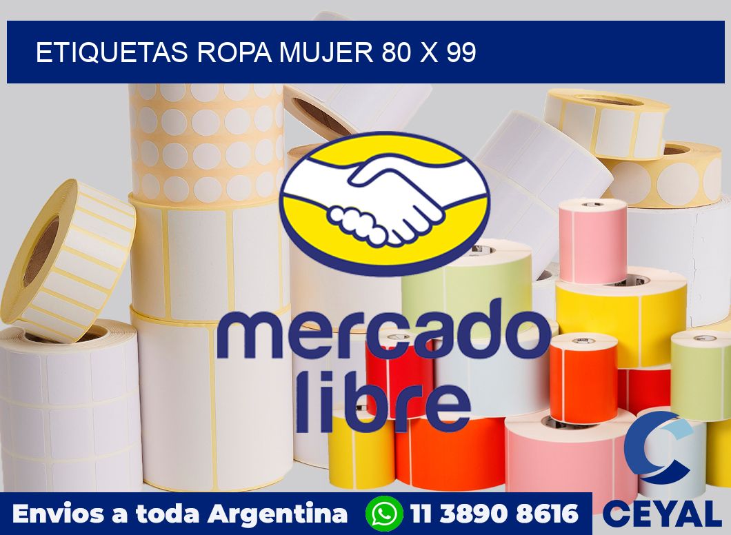 Etiquetas ropa mujer 80 x 99