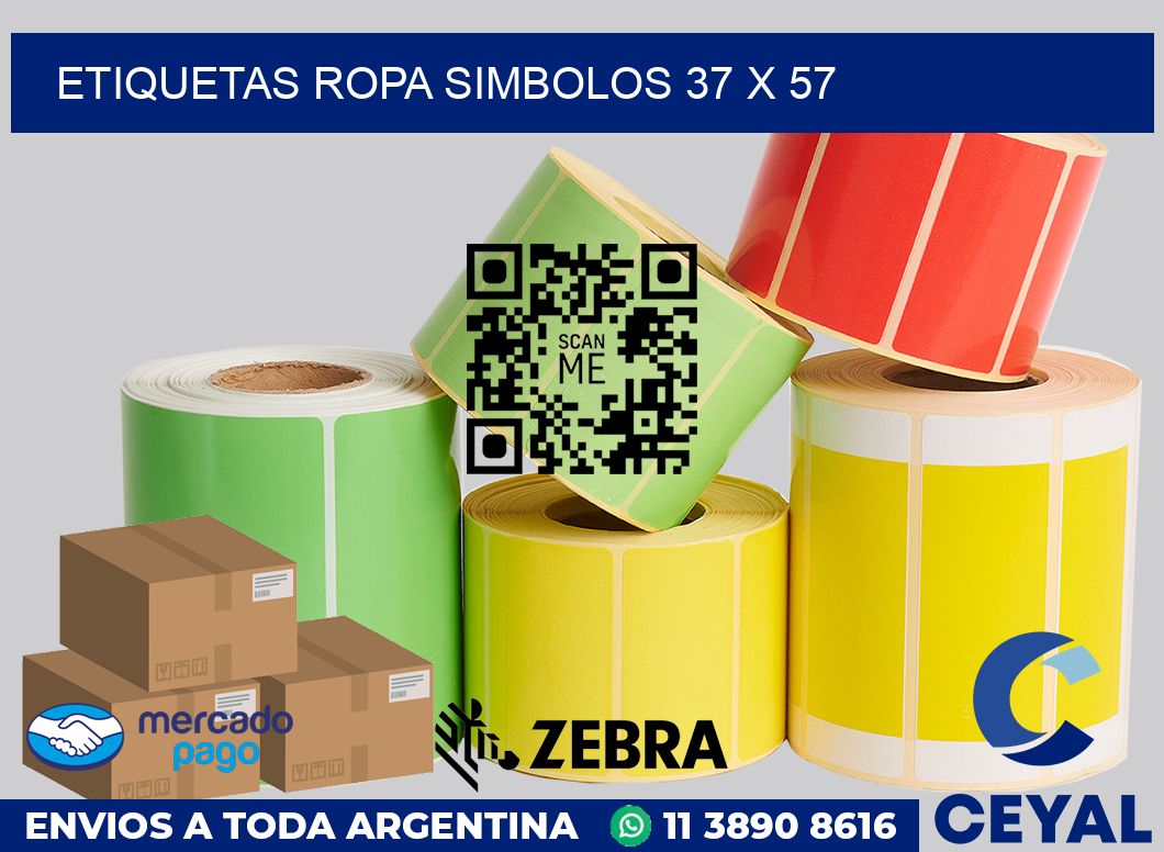 Etiquetas ropa simbolos 37 x 57
