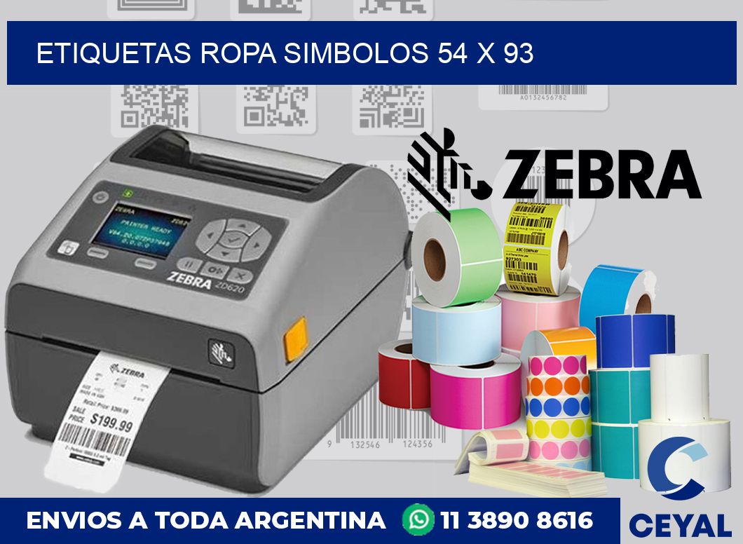 Etiquetas ropa simbolos 54 x 93
