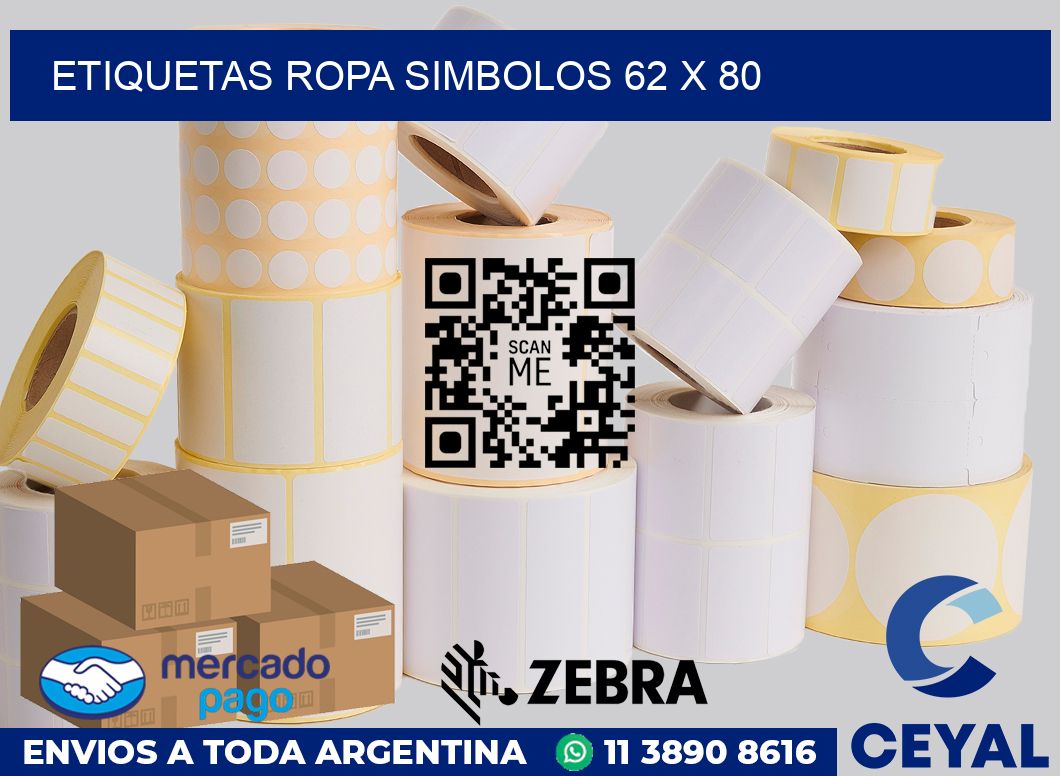 Etiquetas ropa simbolos 62 x 80