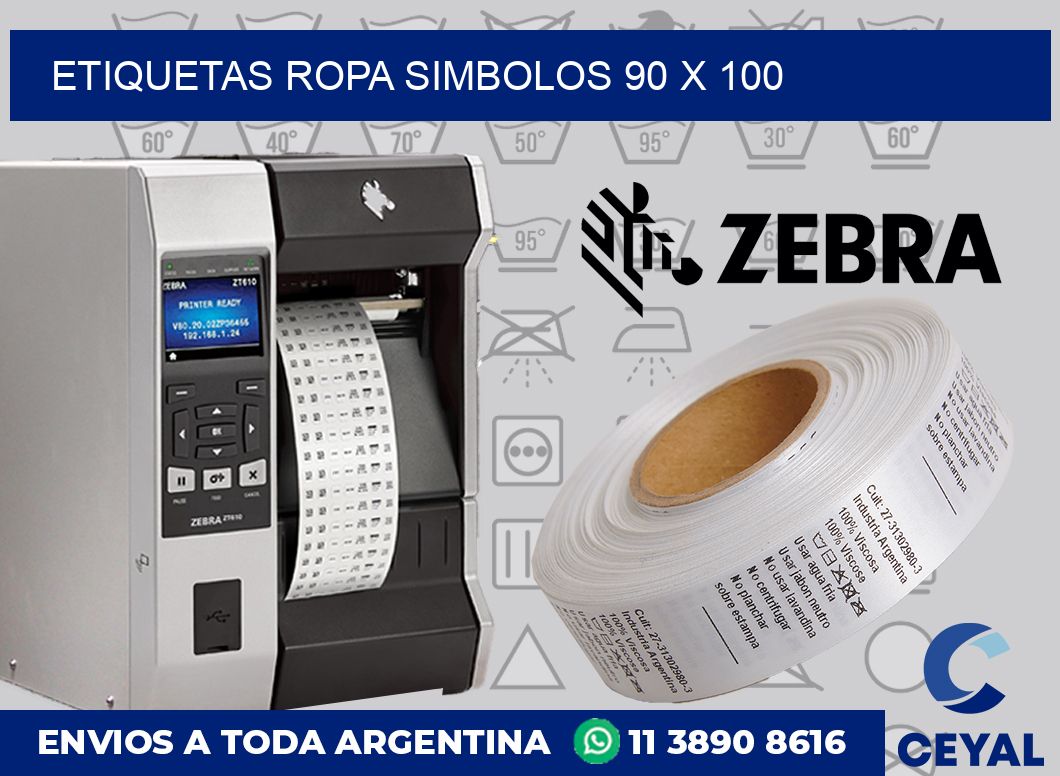 Etiquetas ropa simbolos 90 x 100