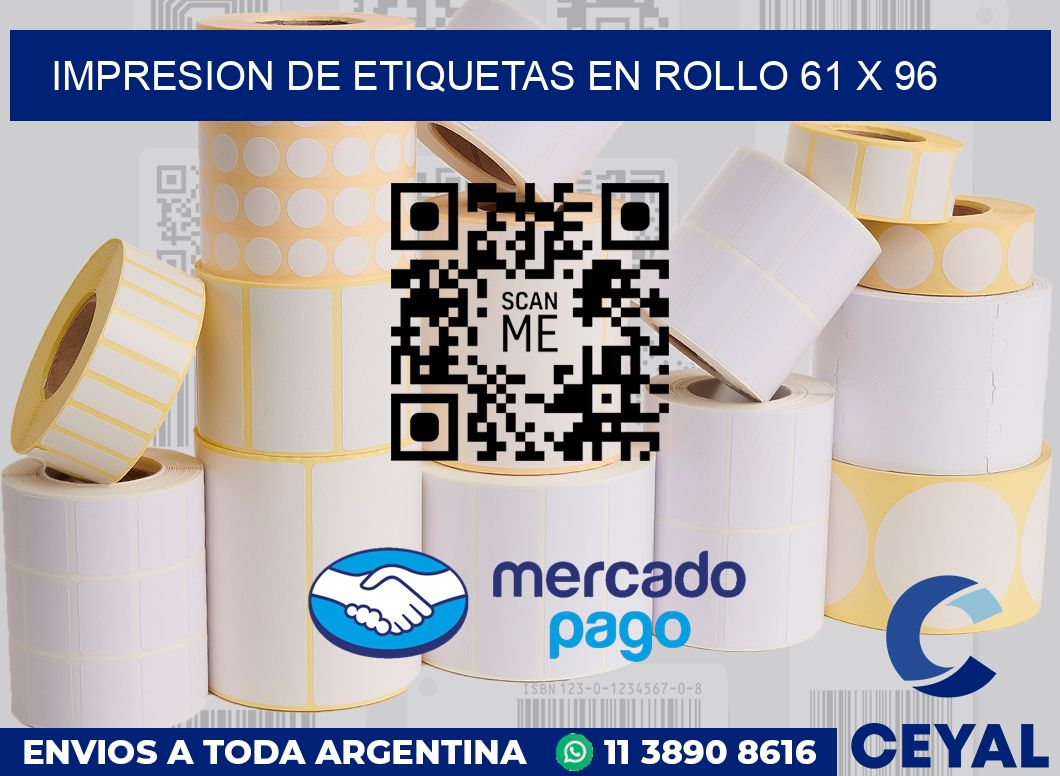 Impresion de etiquetas en rollo 61 x 96