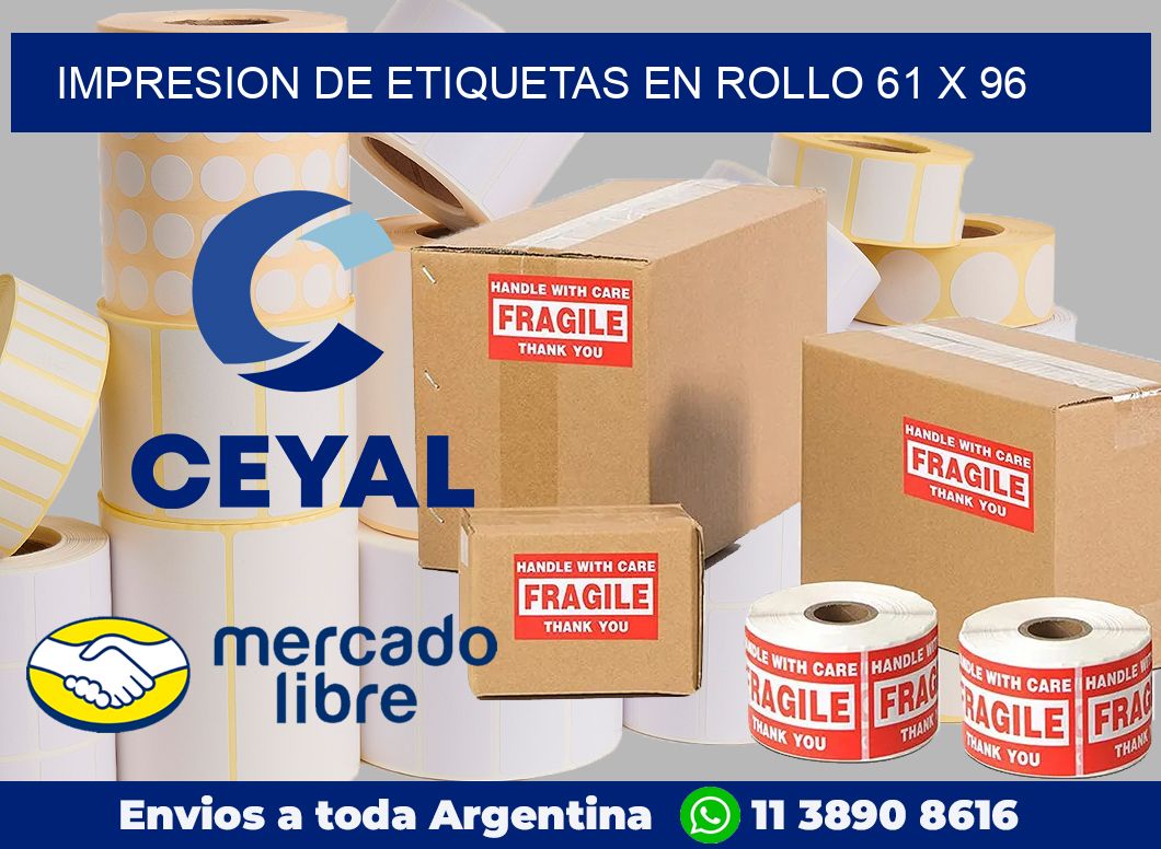 Impresion de etiquetas en rollo 61 x 96