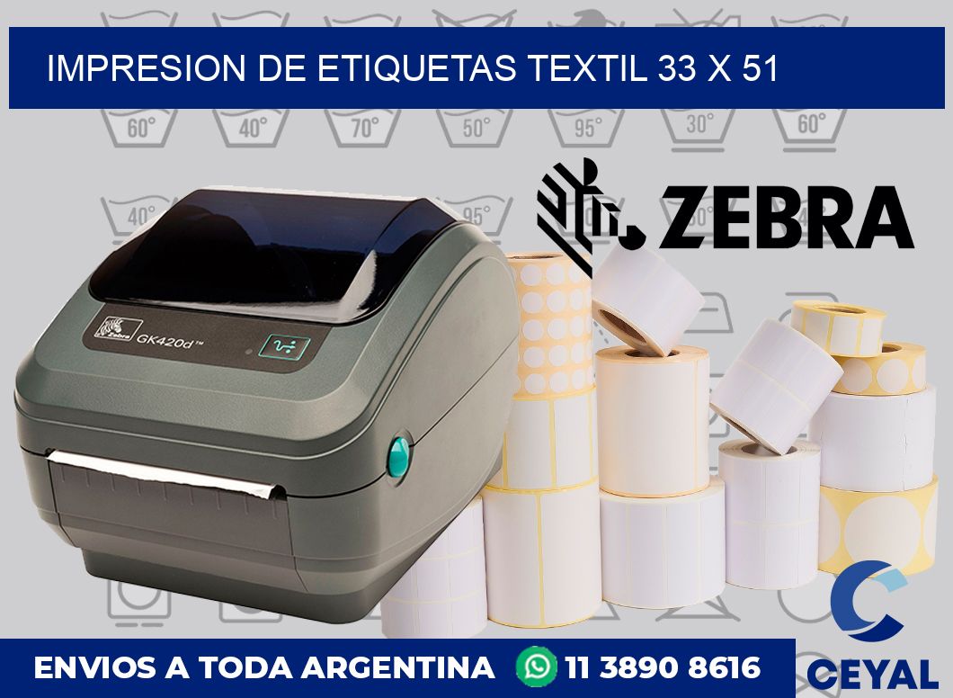 Impresion de etiquetas textil 33 x 51