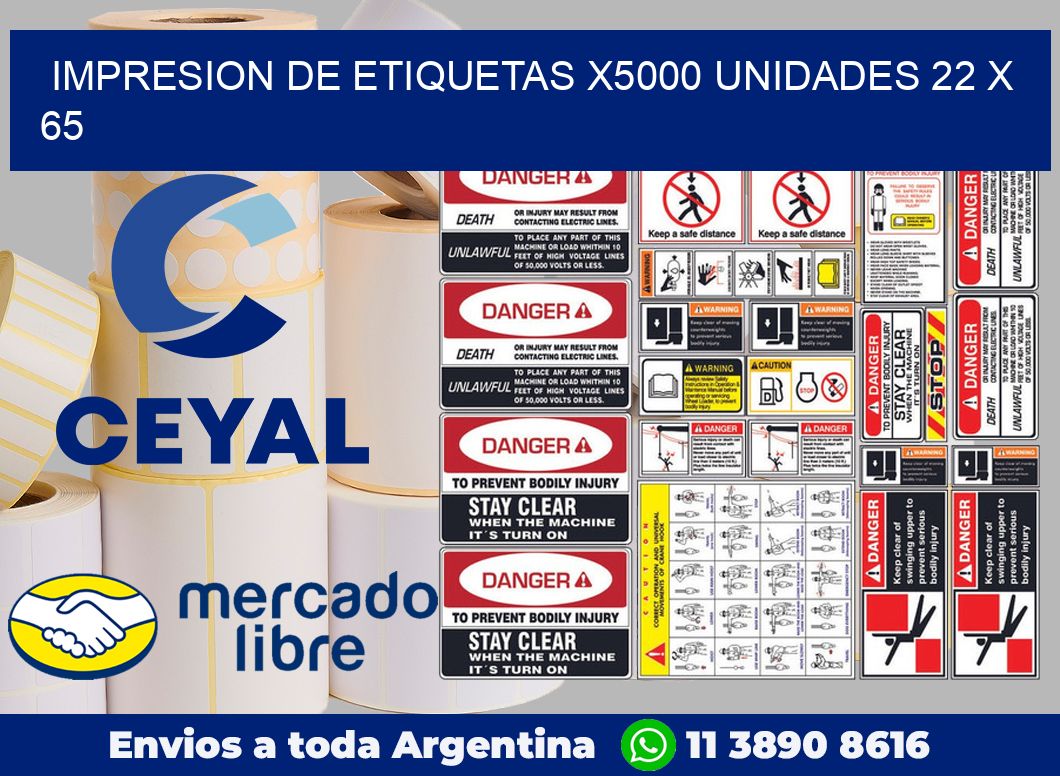 Impresion de etiquetas x5000 unidades 22 x 65