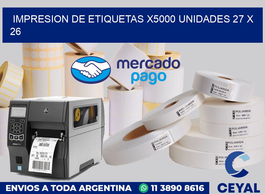 Impresion de etiquetas x5000 unidades 27 x 26