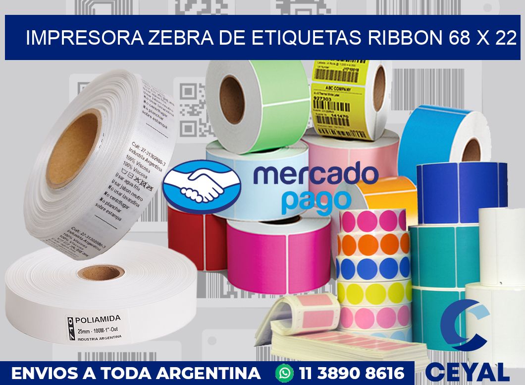 Impresora Zebra de etiquetas ribbon 68 x 22