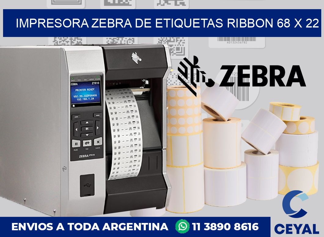 Impresora Zebra de etiquetas ribbon 68 x 22