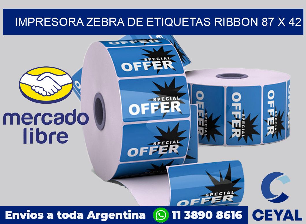 Impresora Zebra de etiquetas ribbon 87 x 42