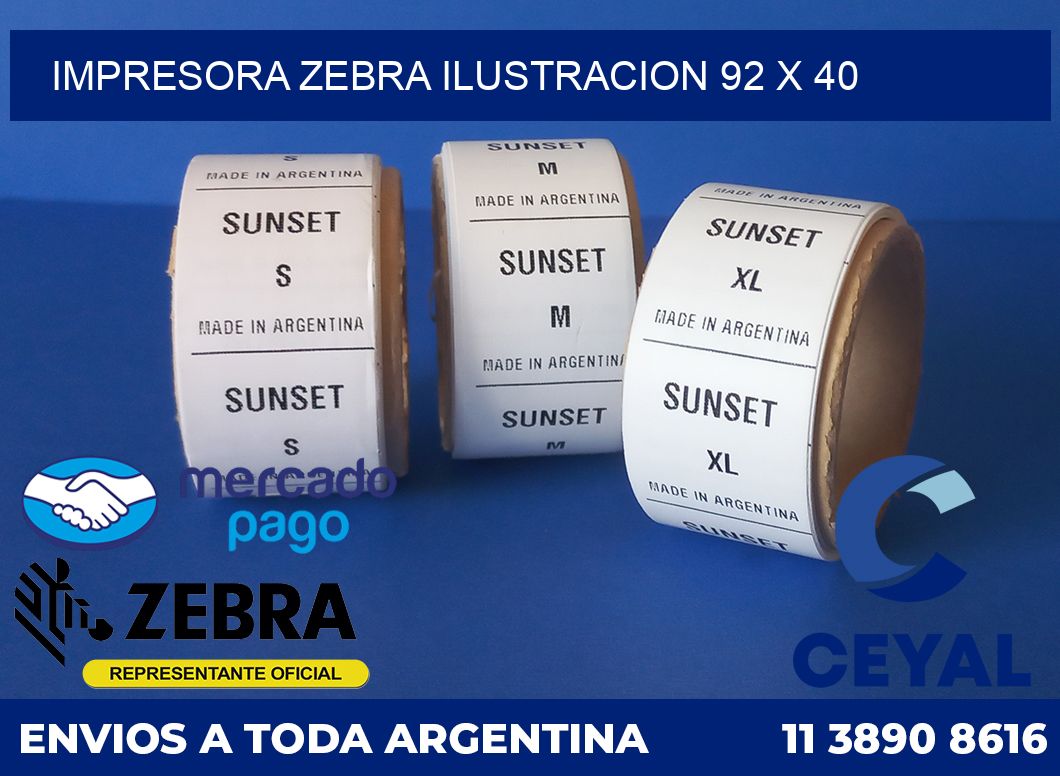 Impresora Zebra ilustracion 92 x 40